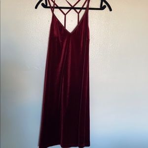 Topshop red velvet dress